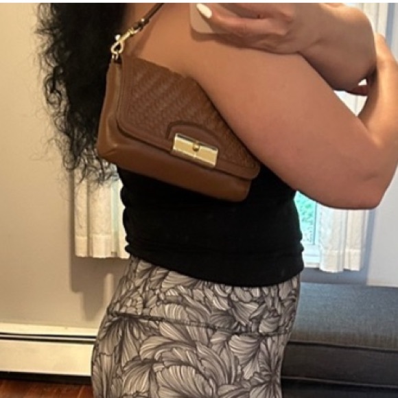 Coach Vintage Woven Tan Leather Small Shoulder Bag - Picture 4 of 14